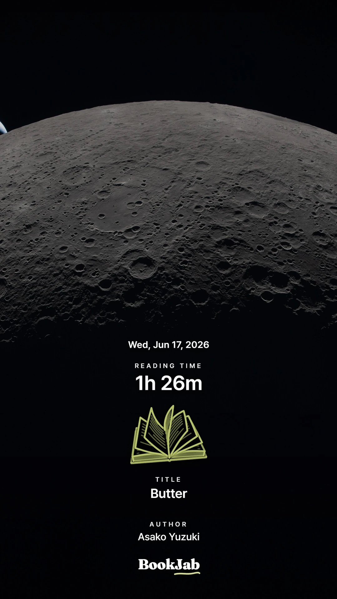 Butter · 1h 26m — the Moon's limb from Artemis II