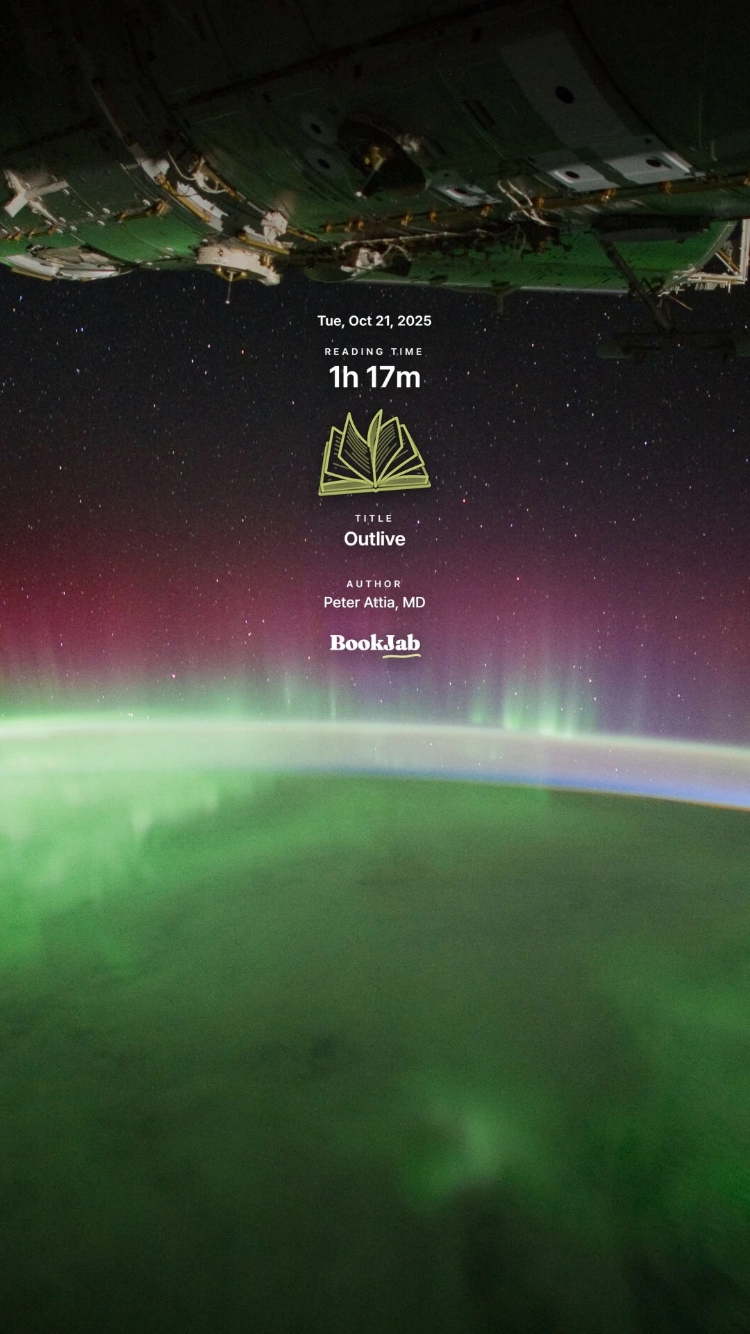 Outlive · 1h 17m — aurora australis from the ISS