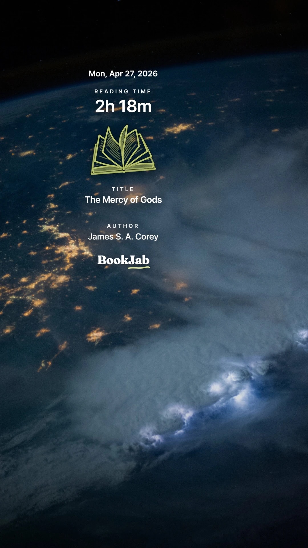 The Mercy of Gods · 2h 18m — storm and city lights from orbit