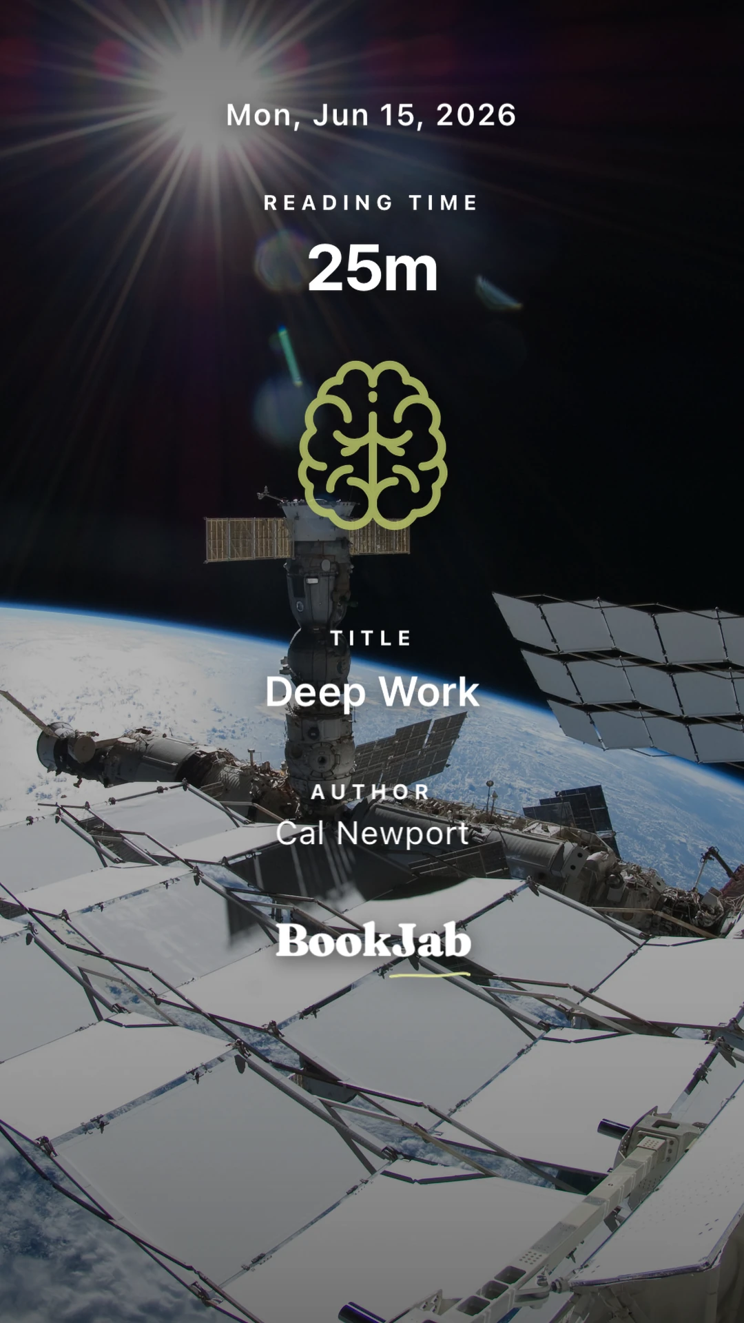 Deep Work · 25m — a spacewalk, fisheye