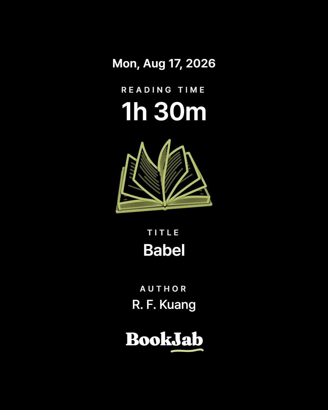 Reading time 1h 30m — Babel, R. F. Kuang